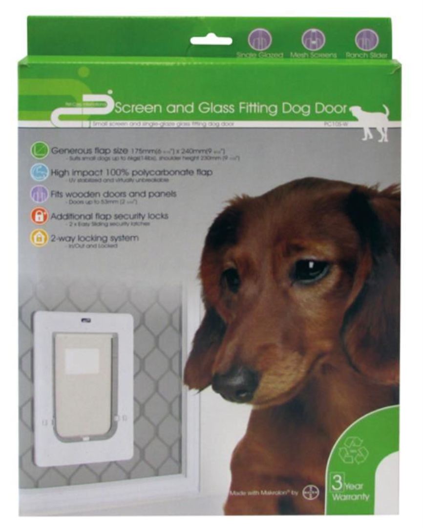Dog Door PC10 Small Glass/Screens/Thin Panels NZ Pet Doors