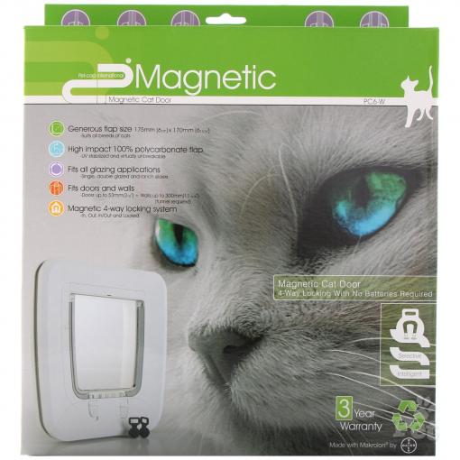 Magnetic Cat Door  PC6- Glass/Wood (Suitable for Double Glazing)